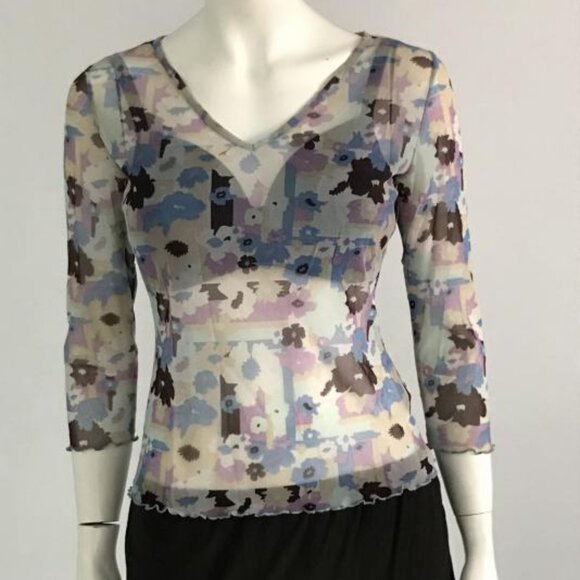 Bundle VTG Bra blue Christian Dior ( C ) + transparent mesh top MEXX - Picture 2 of 10